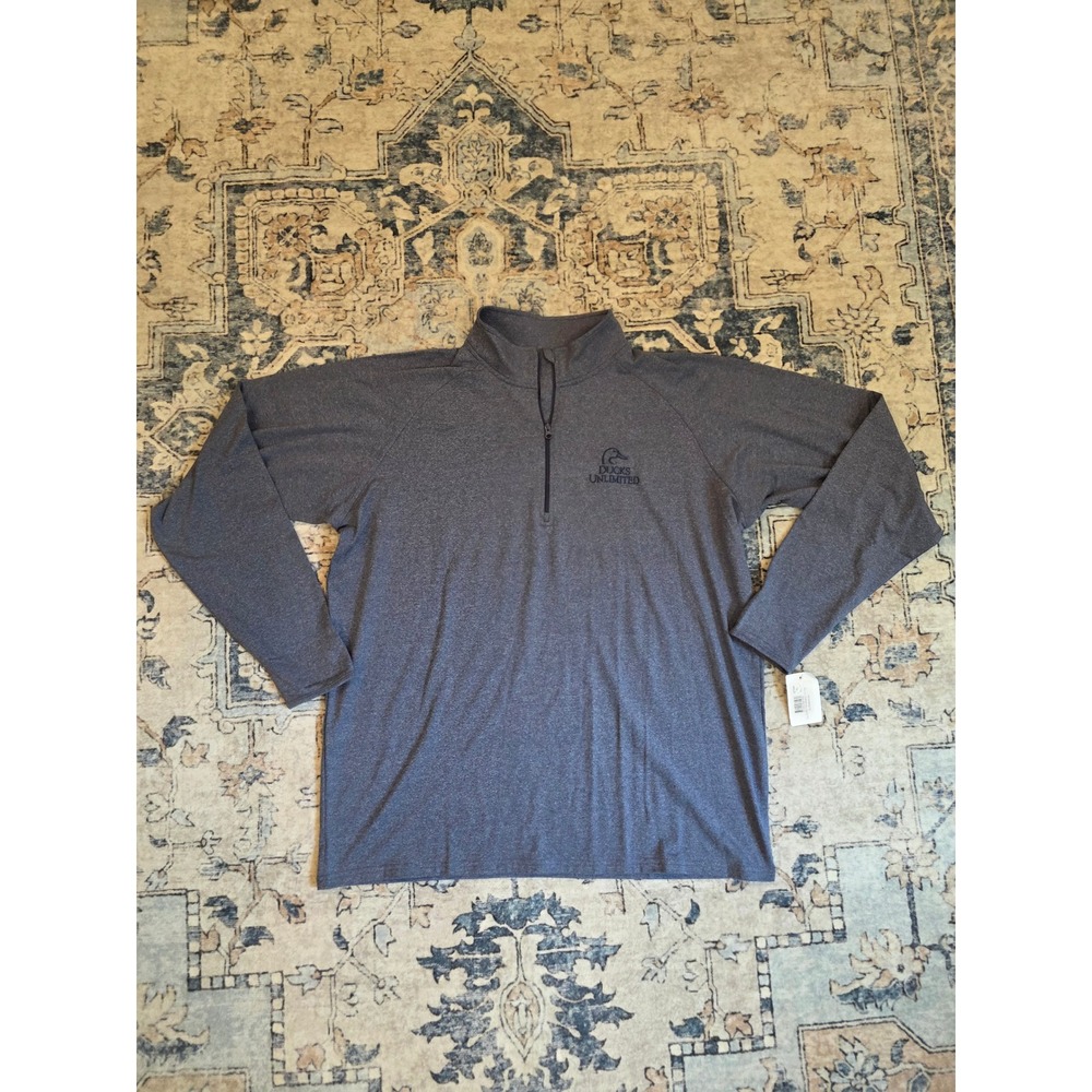 NWT Ducks Unlimited Sport-Tek Men's XL Long Sleeve Collared 1/4 Zip Pullover